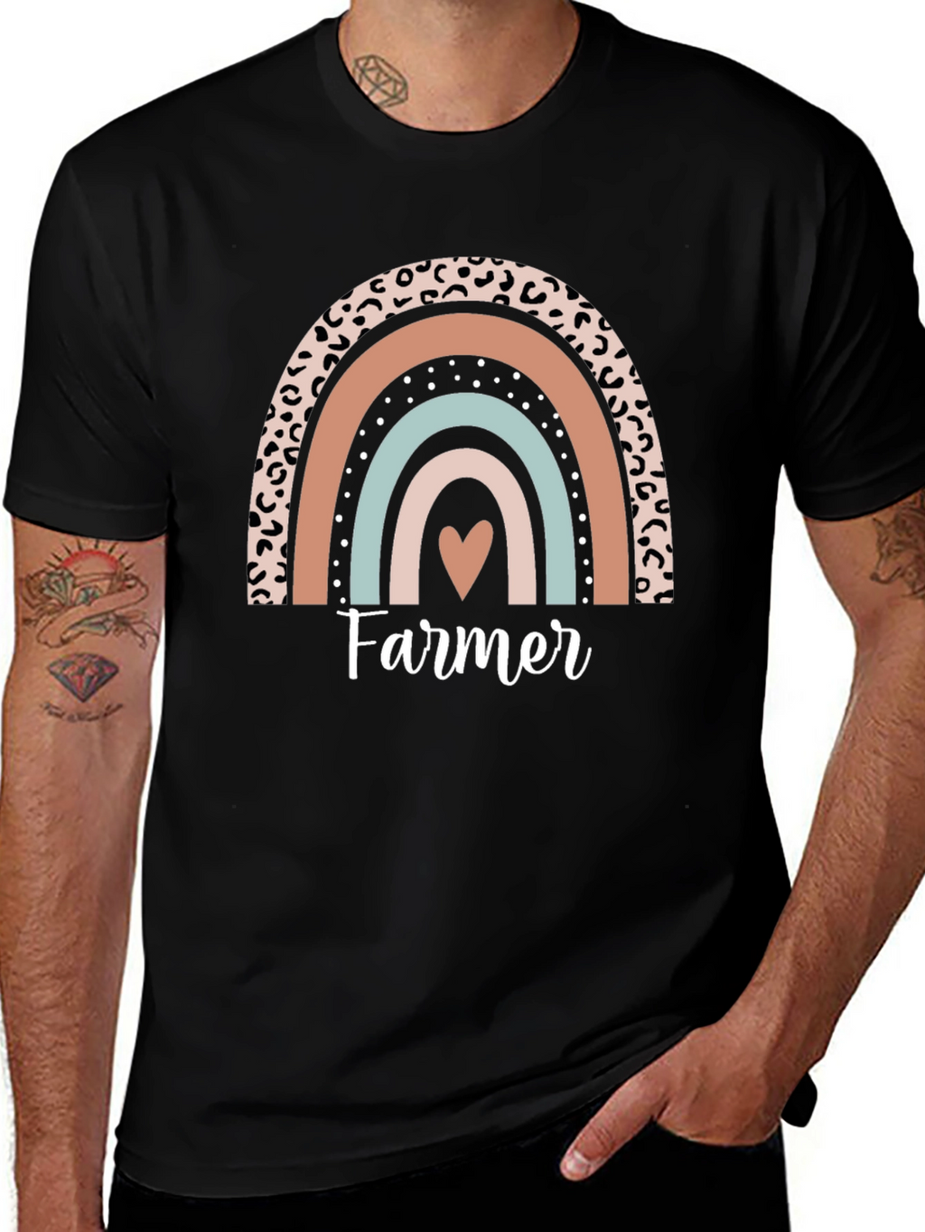 Farmer Heart Rainbow Graphic Tee