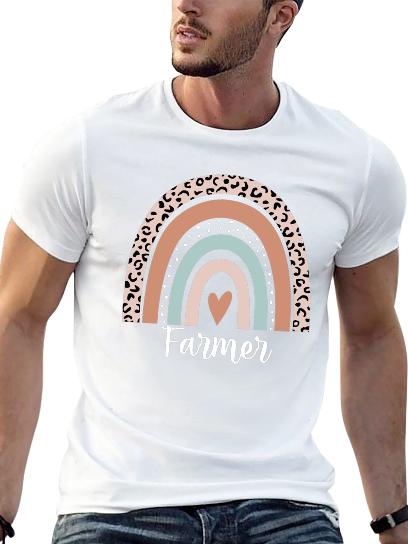 Farmer Heart Rainbow Graphic Tee