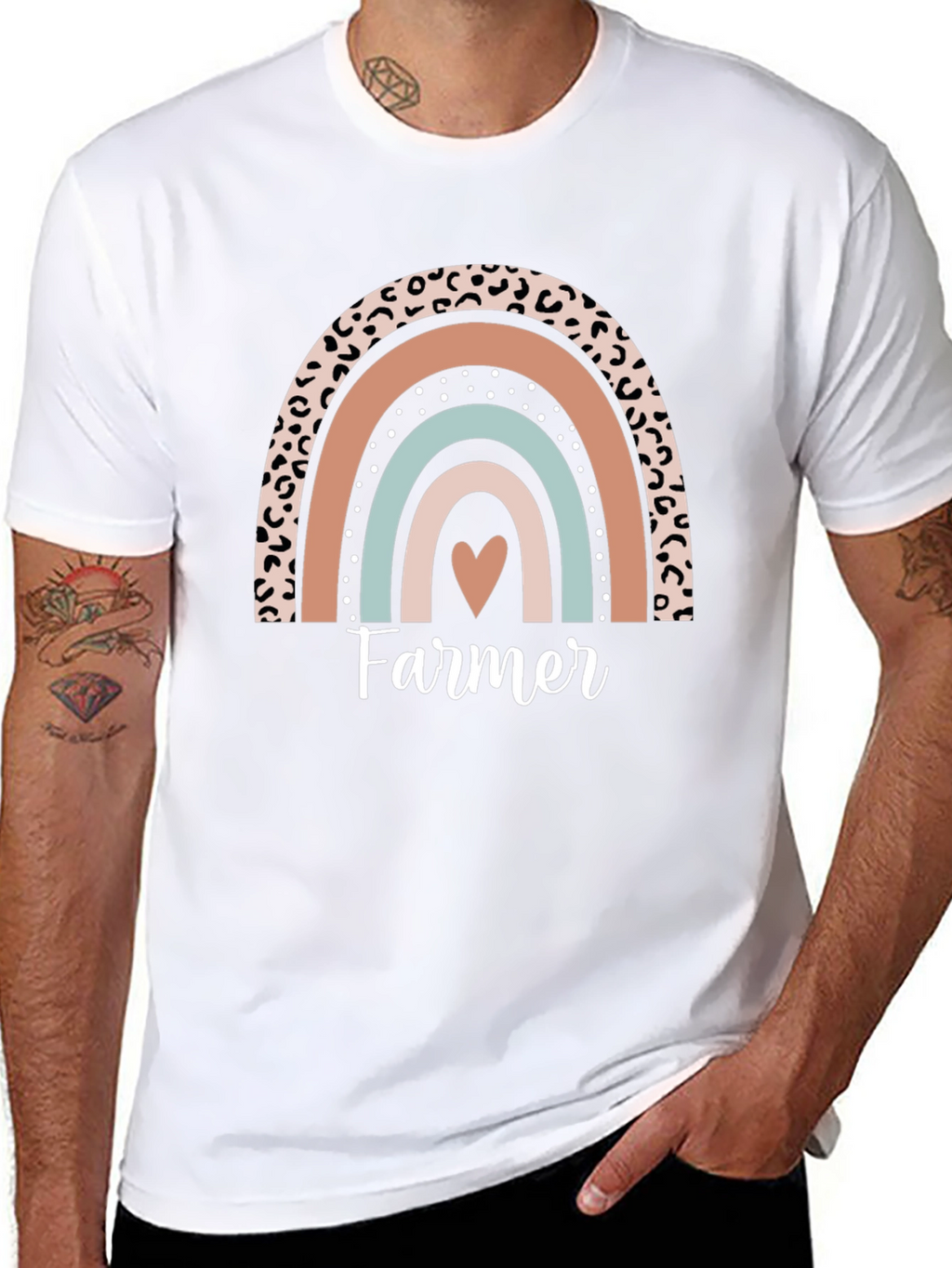 Farmer Heart Rainbow Graphic Tee