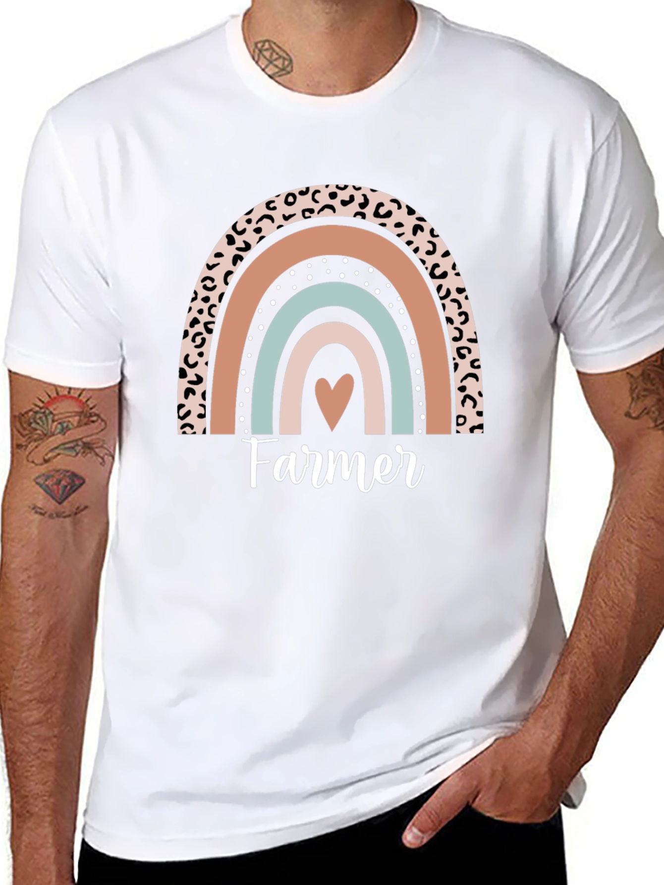Farmer Heart Rainbow Graphic Tee