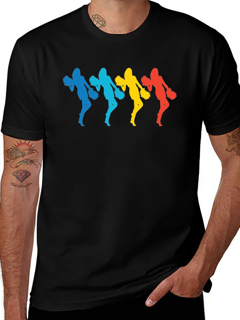 Colorful Cheerleader Graphic T-Shirt
