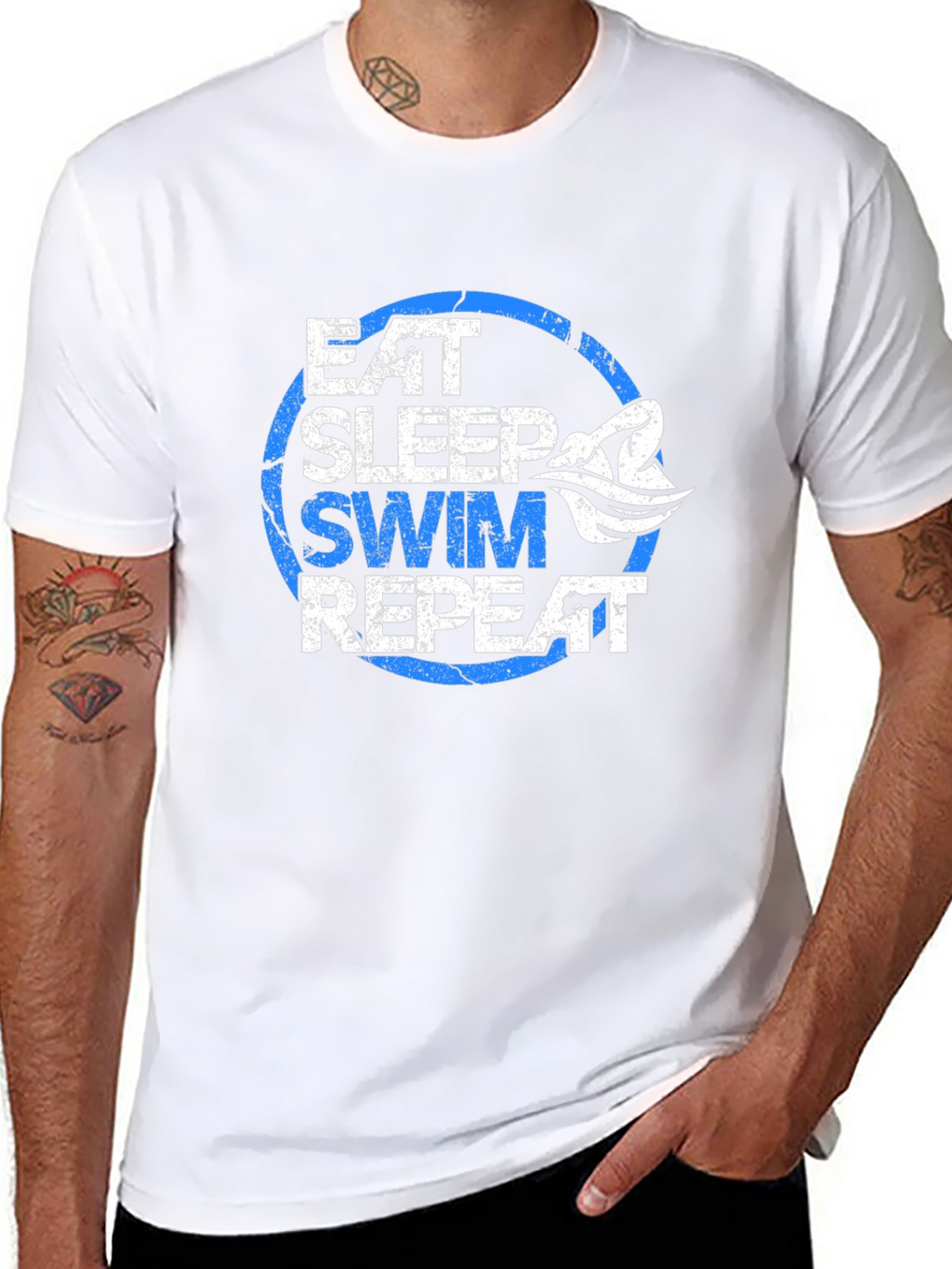 Eat Sleep Swim Repeat T-Shirt - Swimmer Gift