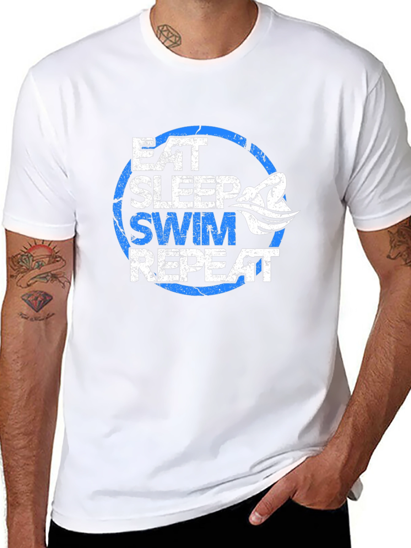 Eat Sleep Swim Repeat T-Shirt - Swimmer Gift