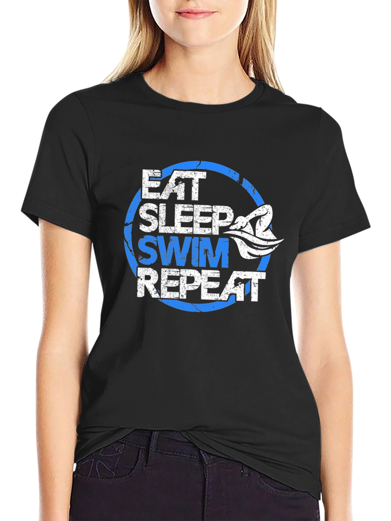 Eat Sleep Swim Repeat T-Shirt - Swimmer Gift