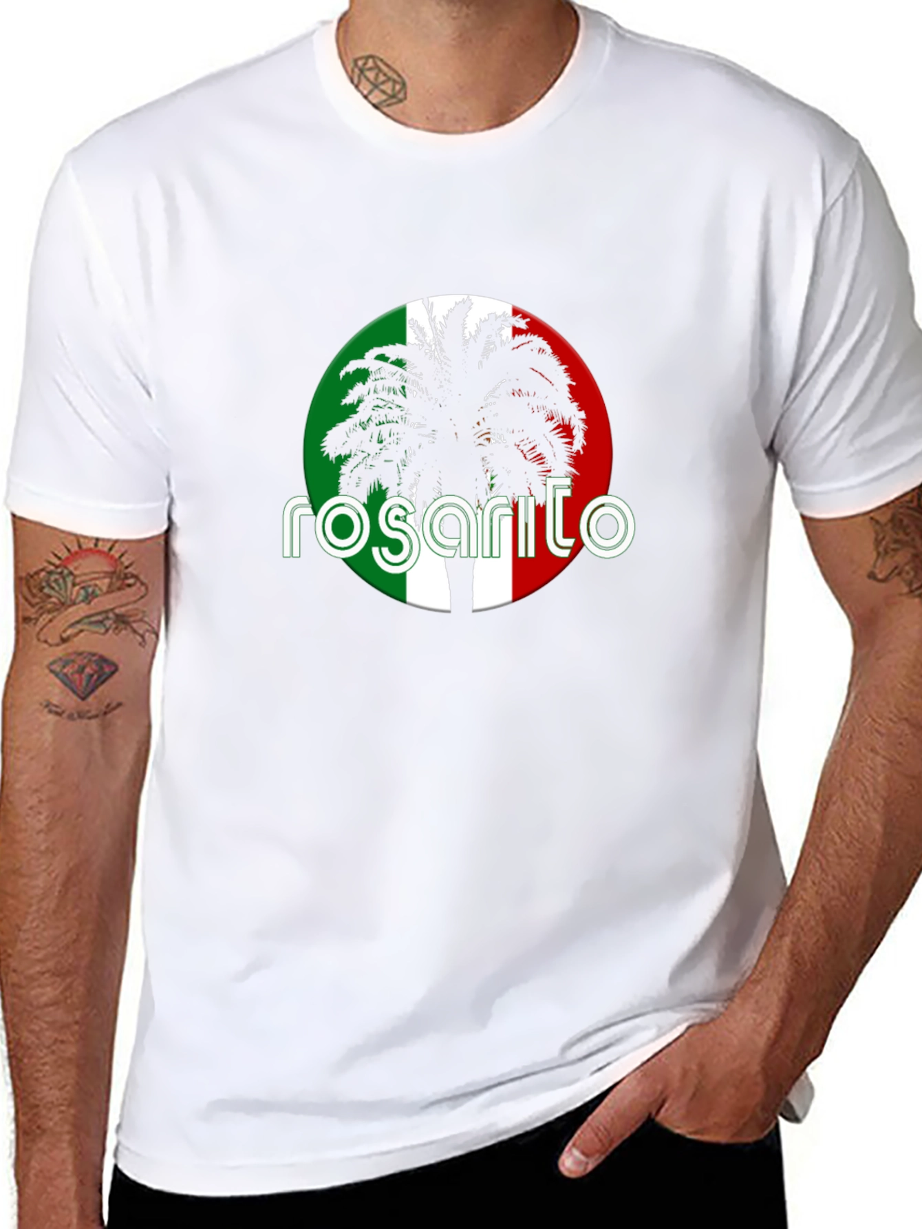 Rosarito Palm Tree T-Shirt - Black Cotton Tee