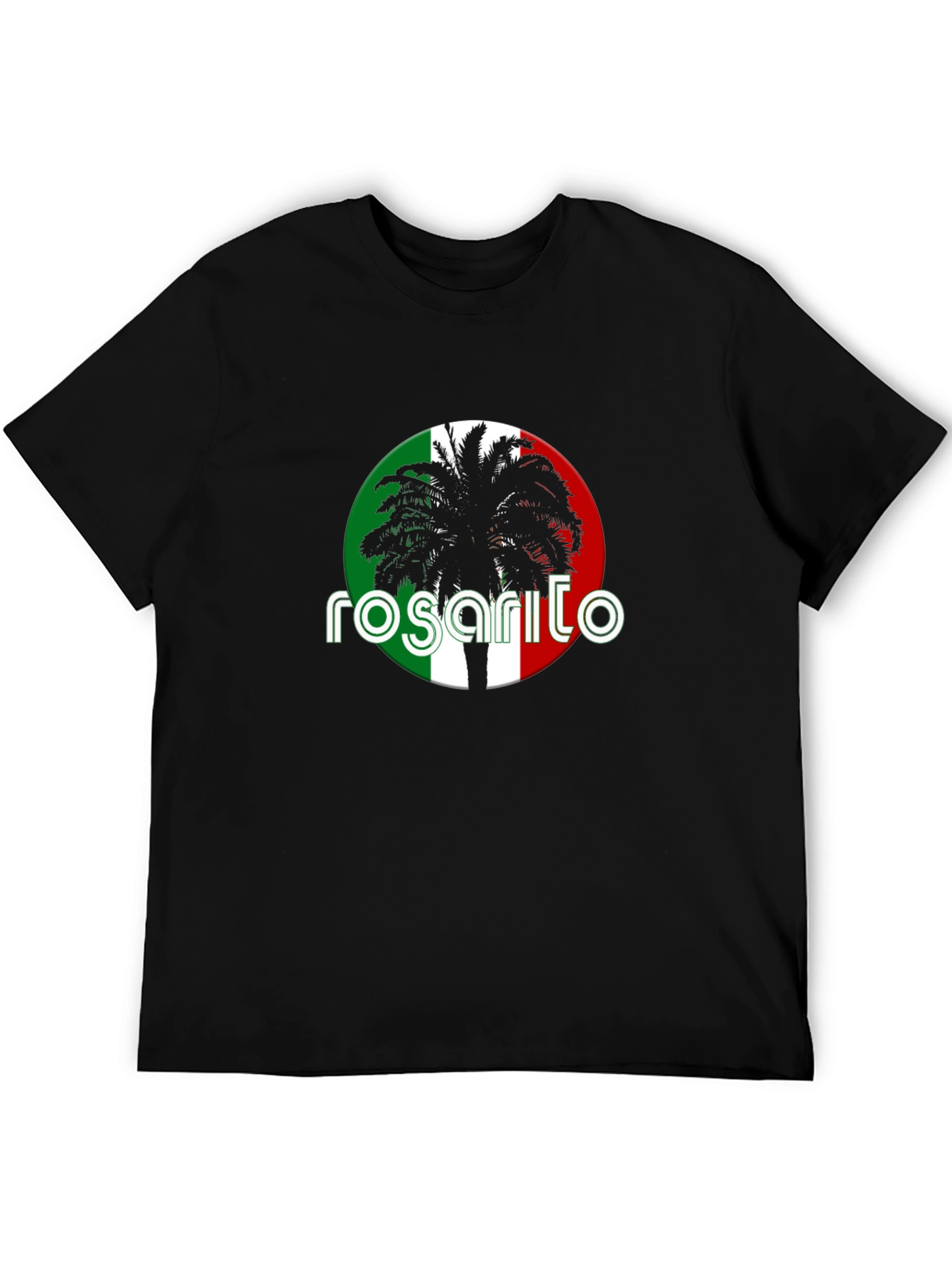 Rosarito Palm Tree T-Shirt - Black Cotton Tee
