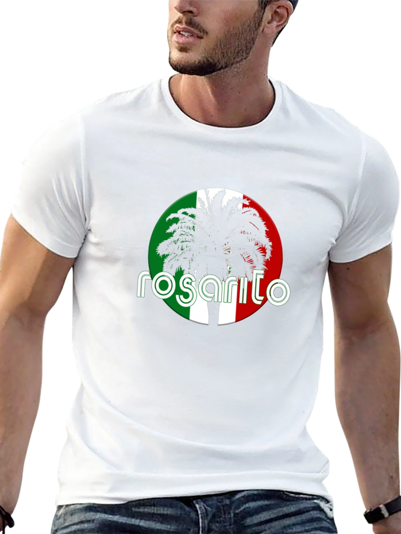 Rosarito Palm Tree T-Shirt - Black Cotton Tee