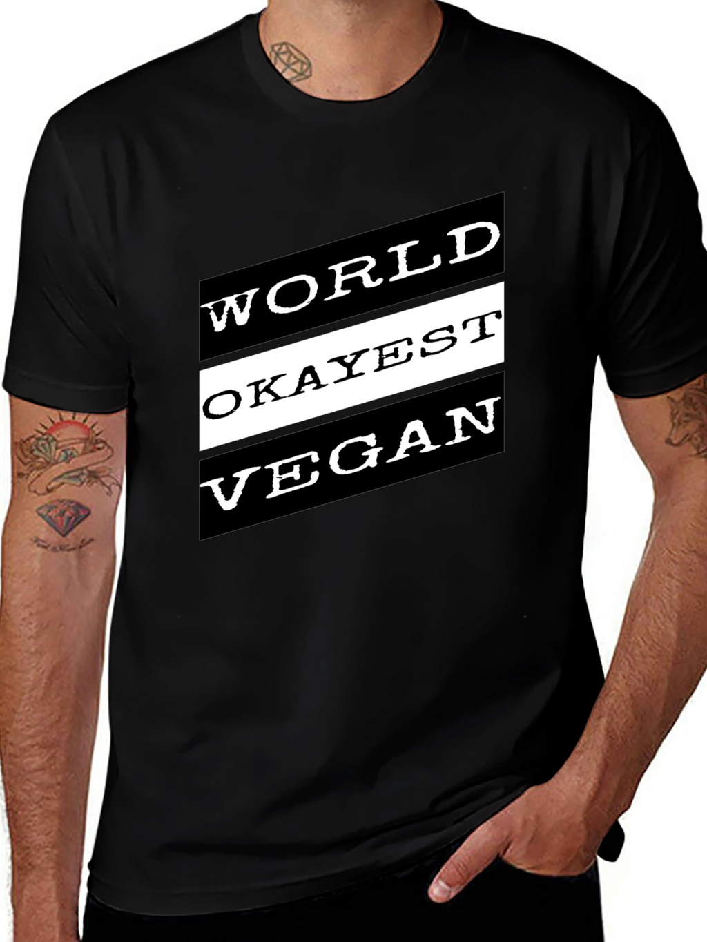 World Okayest Vegan Black T-Shirt