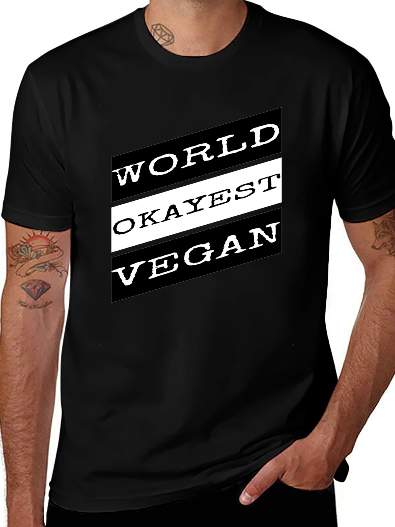 World Okayest Vegan Black T-Shirt