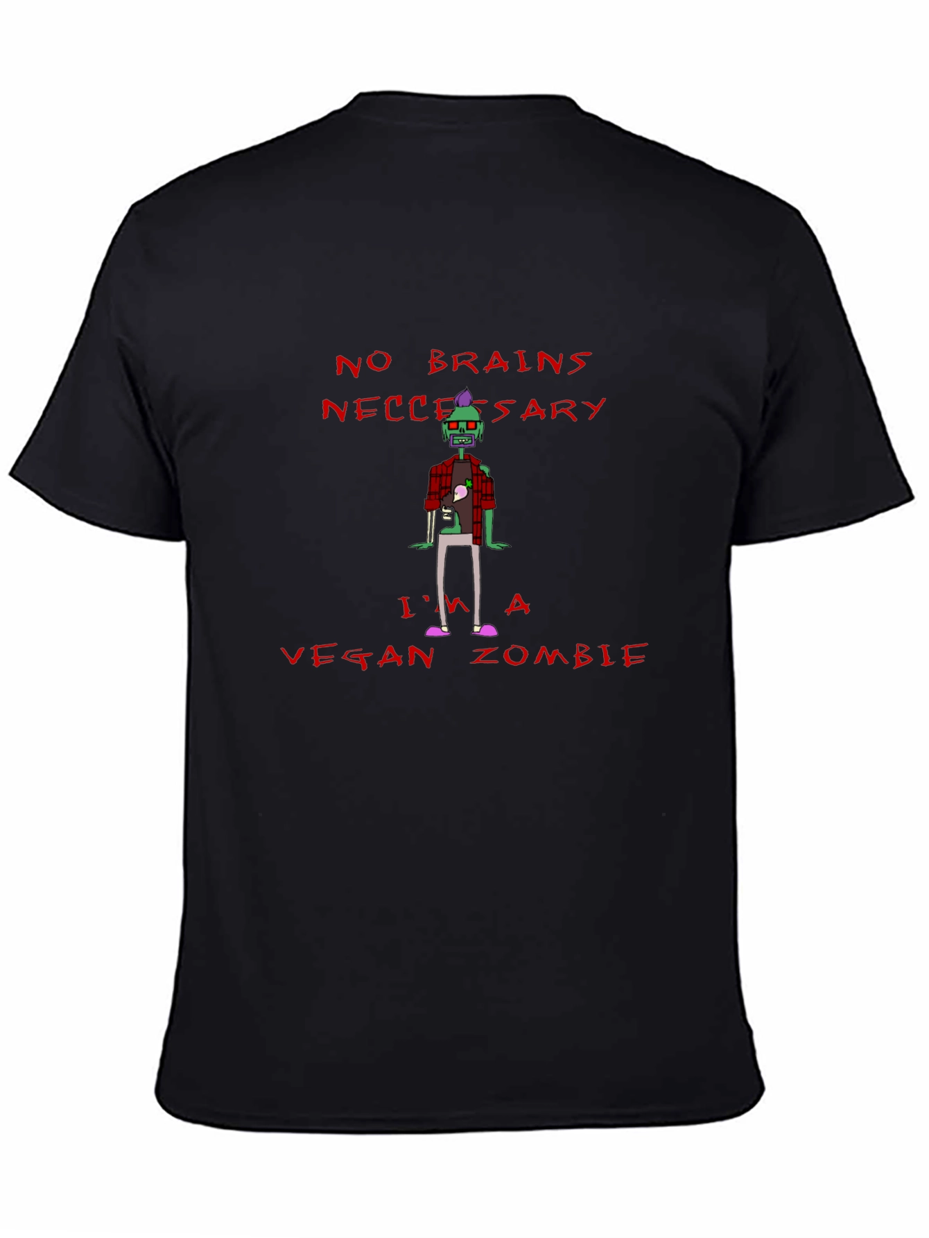 Vegan Zombie T-Shirt - No Brains Necessary!