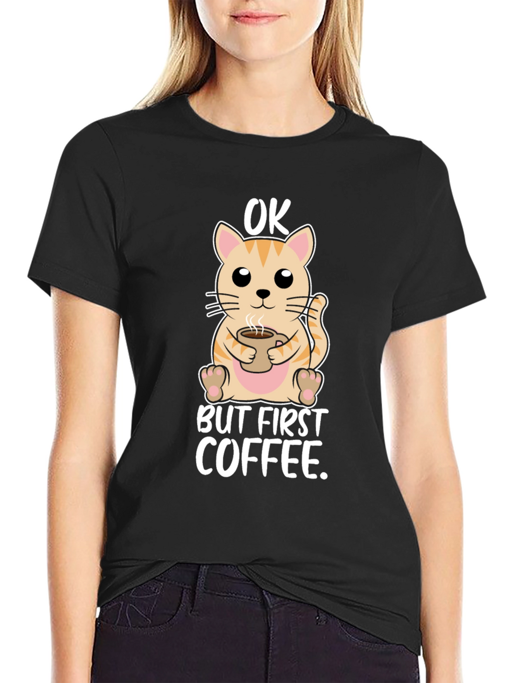 OK But First Coffee Cat T-Shirt