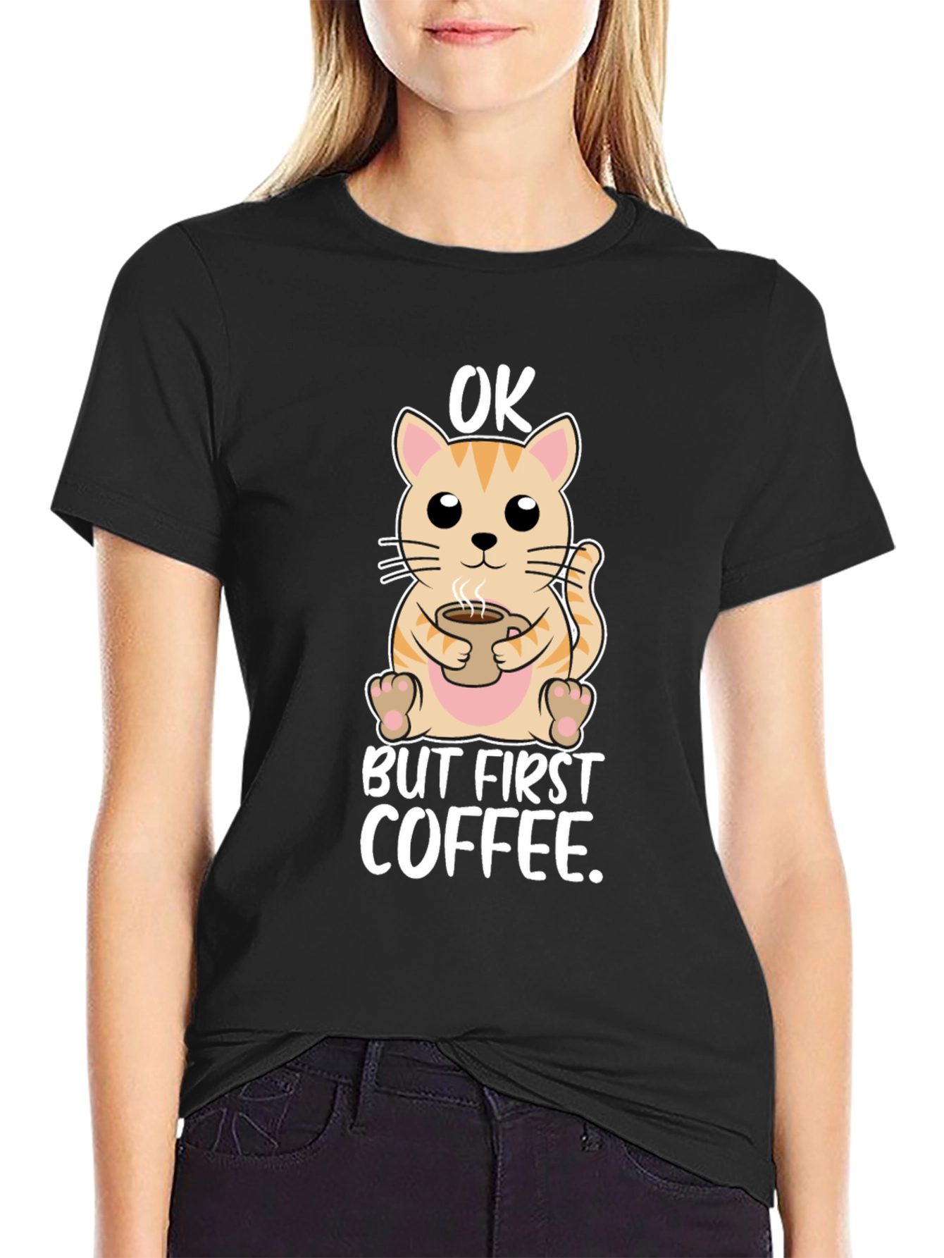 OK But First Coffee Cat T-Shirt