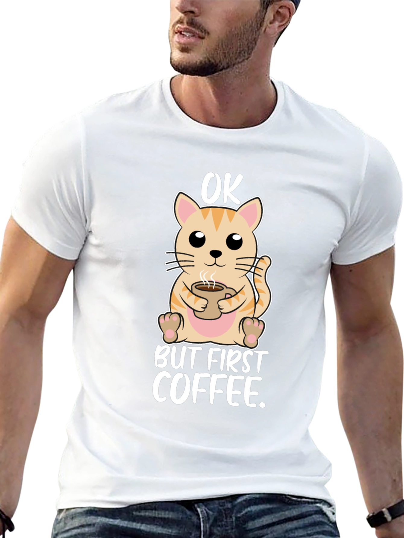 OK But First Coffee Cat T-Shirt