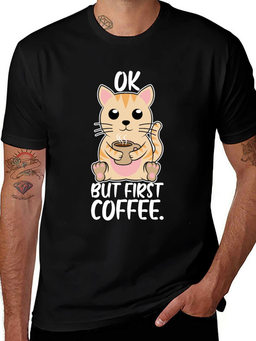 OK But First Coffee Cat T-Shirt
