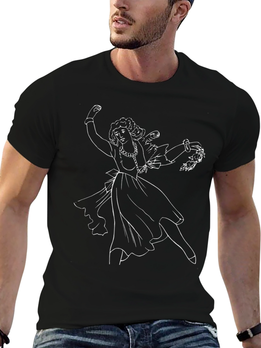 Dancing Woman Graphic Black T-Shirt