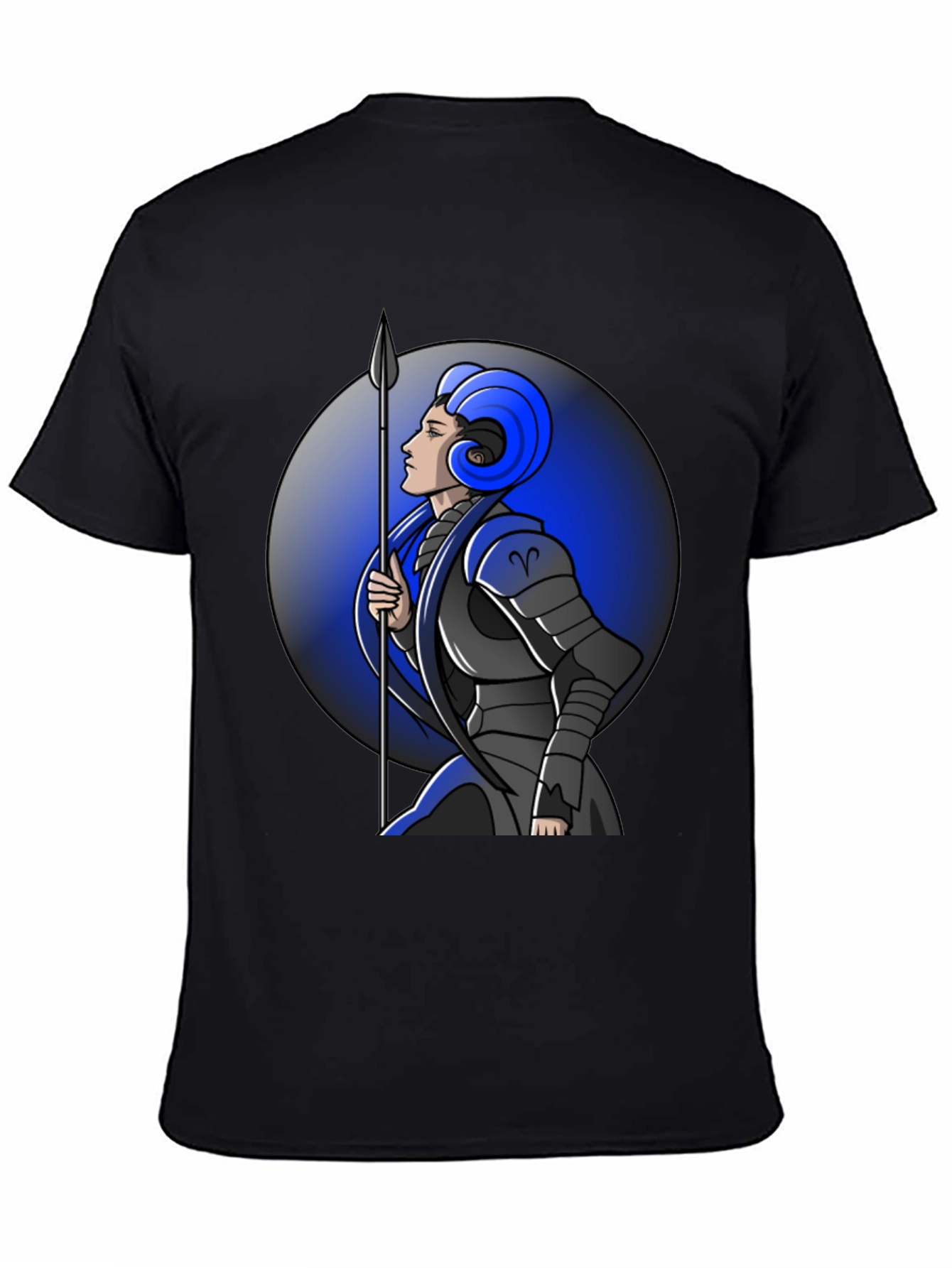 Aries Zodiac Warrior Graphic Tee - Black