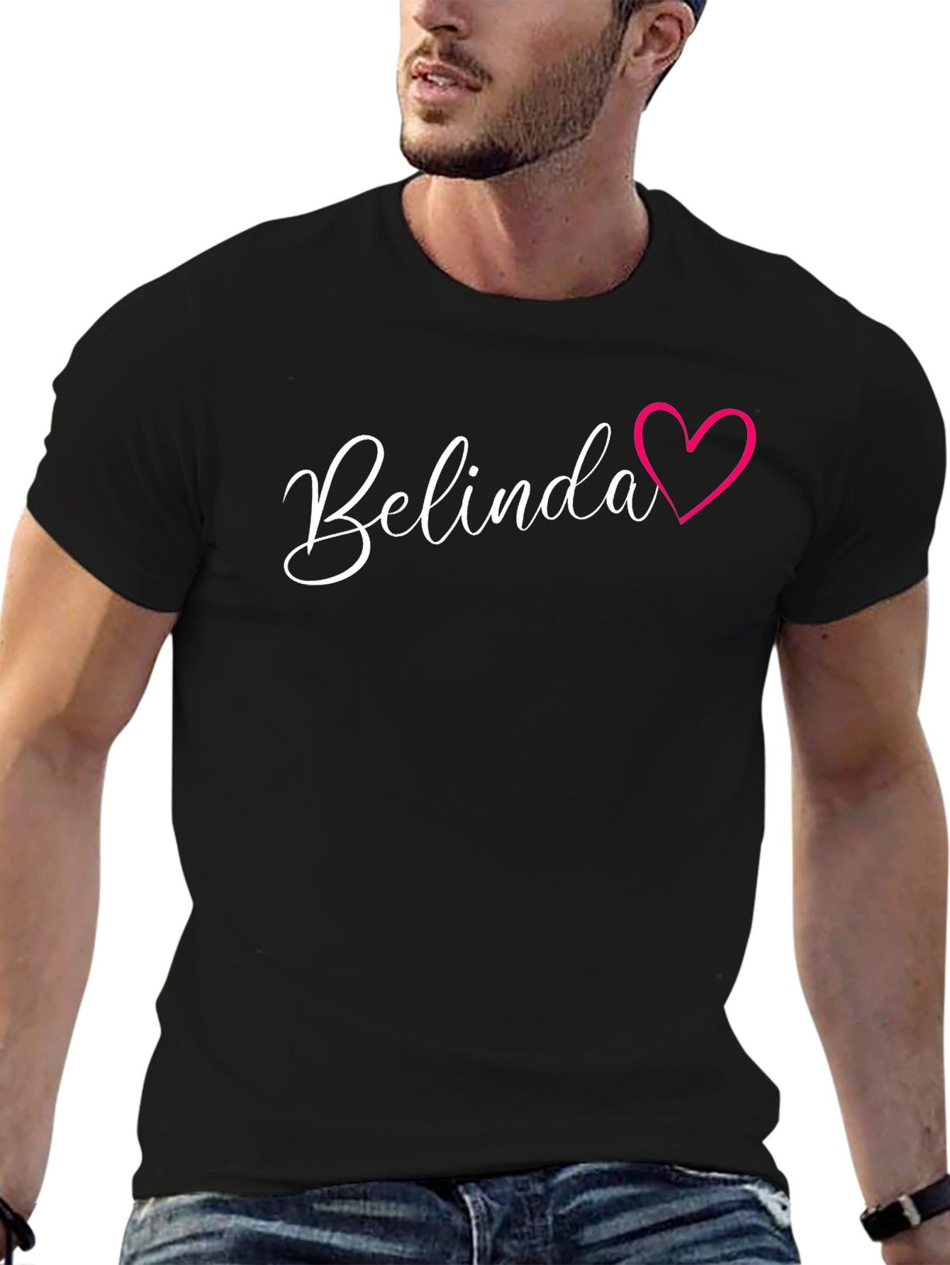 Belinda Heart Graphic Tee - Stylish Black T-Shirt