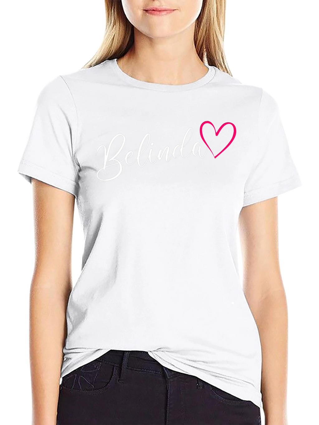 Belinda Heart Graphic Tee - Stylish Black T-Shirt