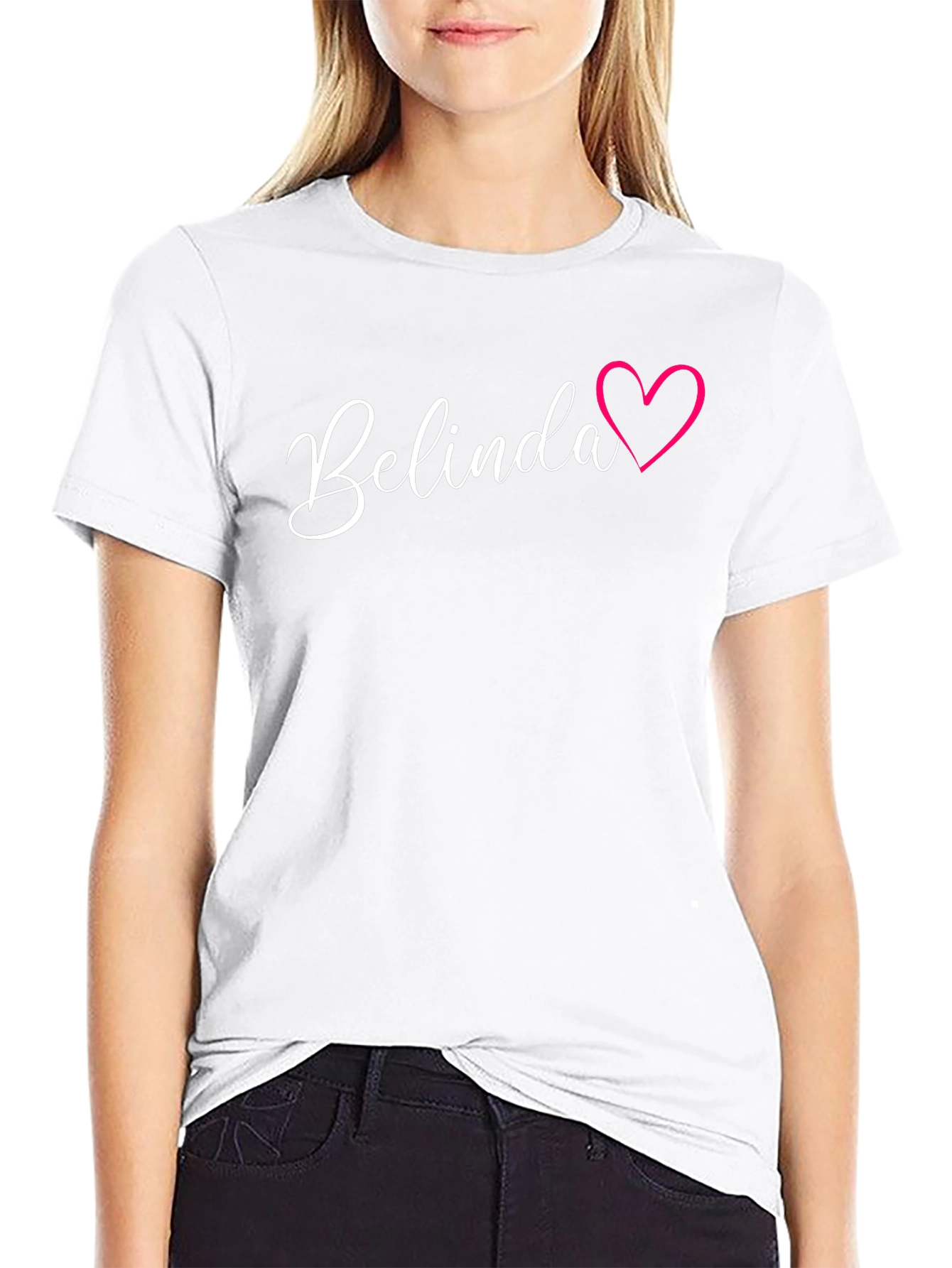 Belinda Heart Graphic Tee - Stylish Black T-Shirt