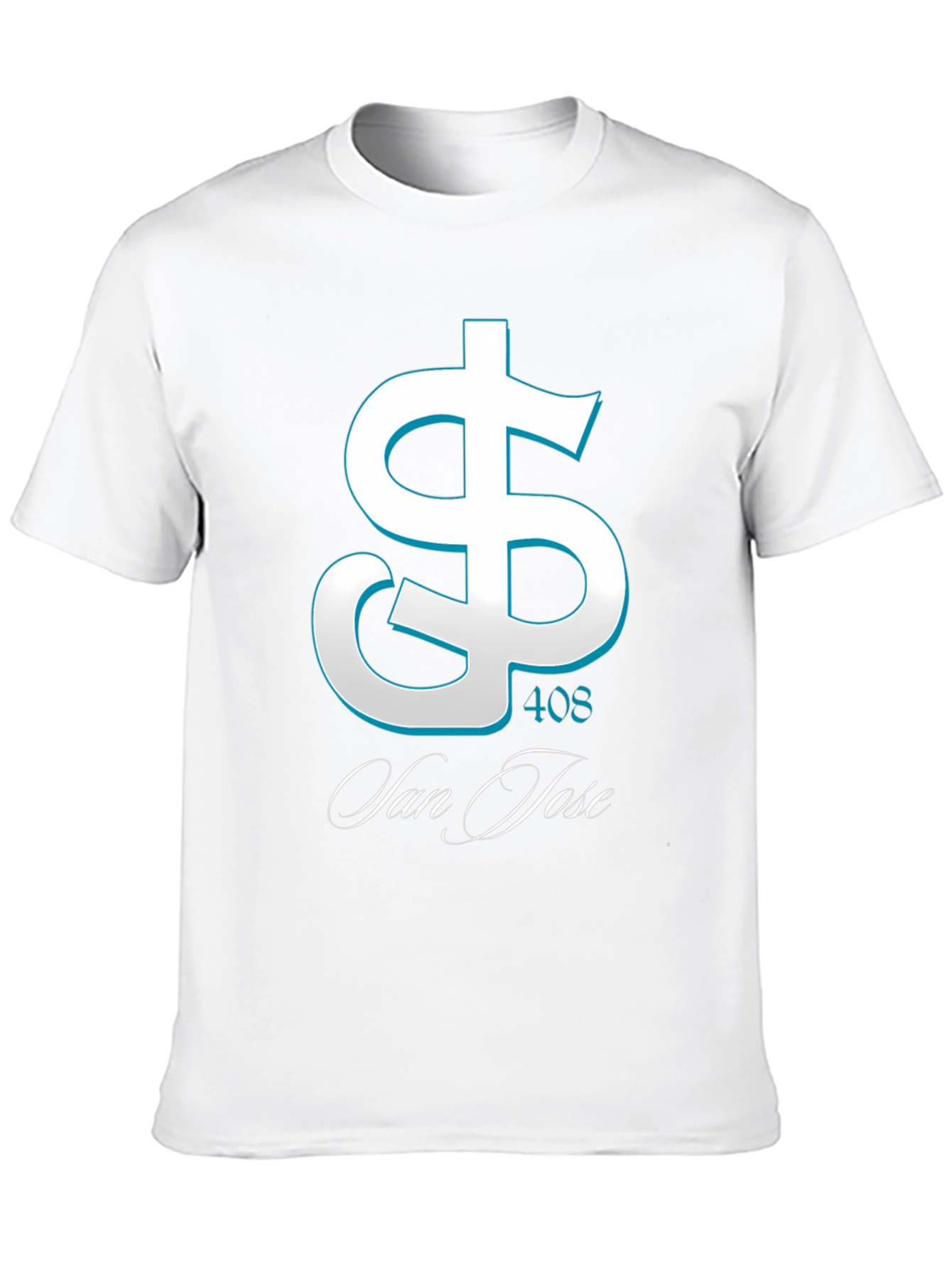 San Jose 408 Dollar Sign Black T-Shirt