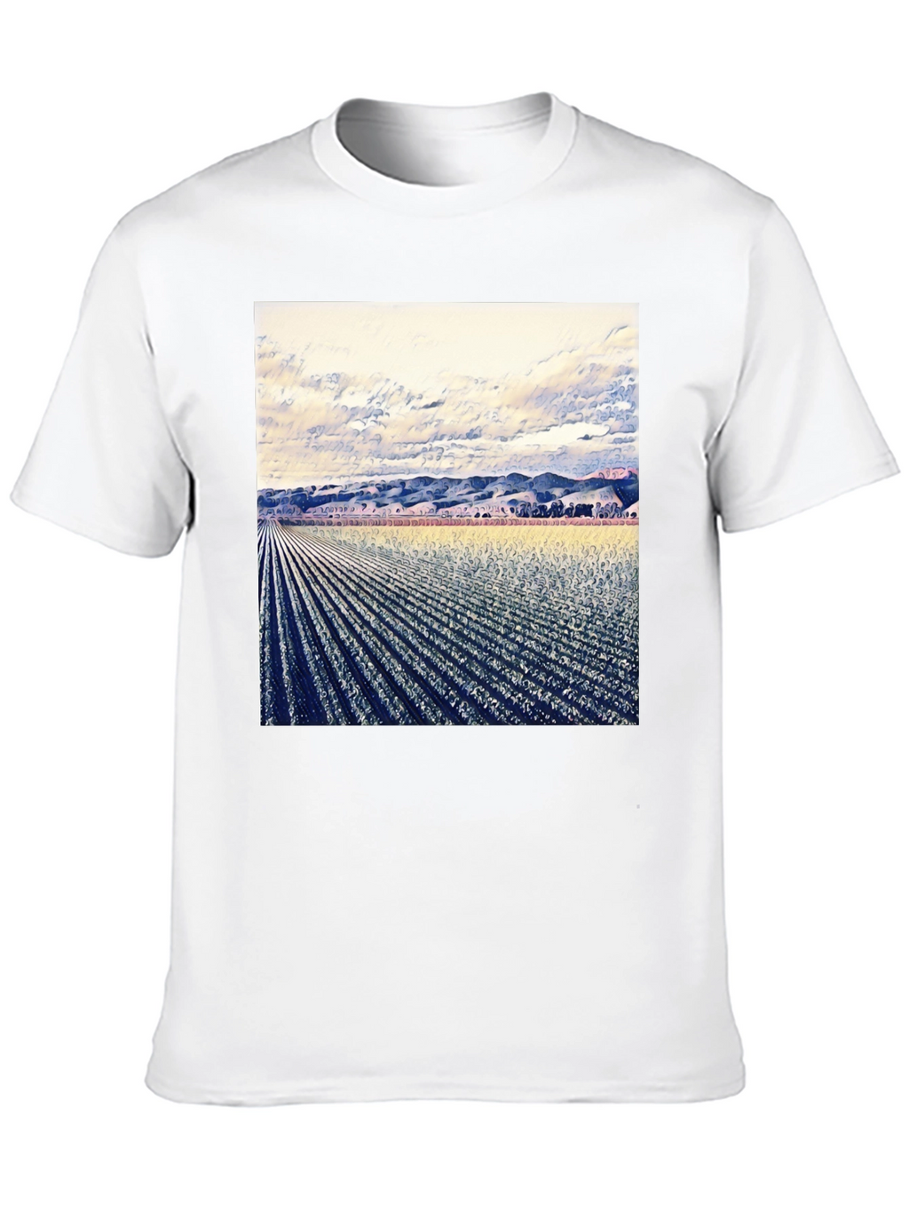 Artistic Field Print Black T-Shirt