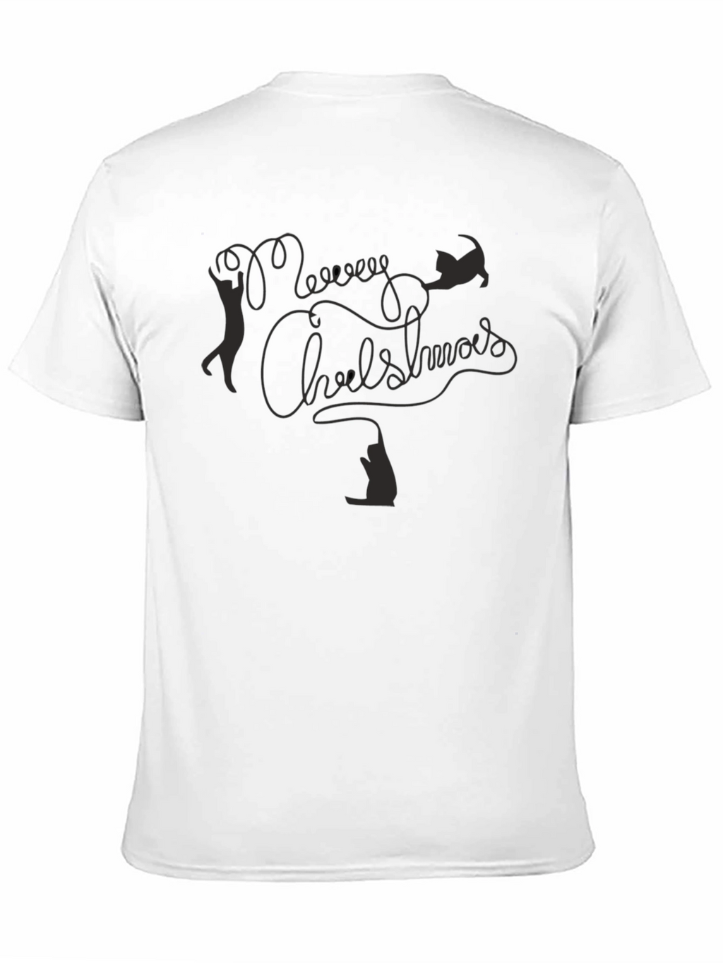 Merry Chrishmas Cat T-Shirt - Black