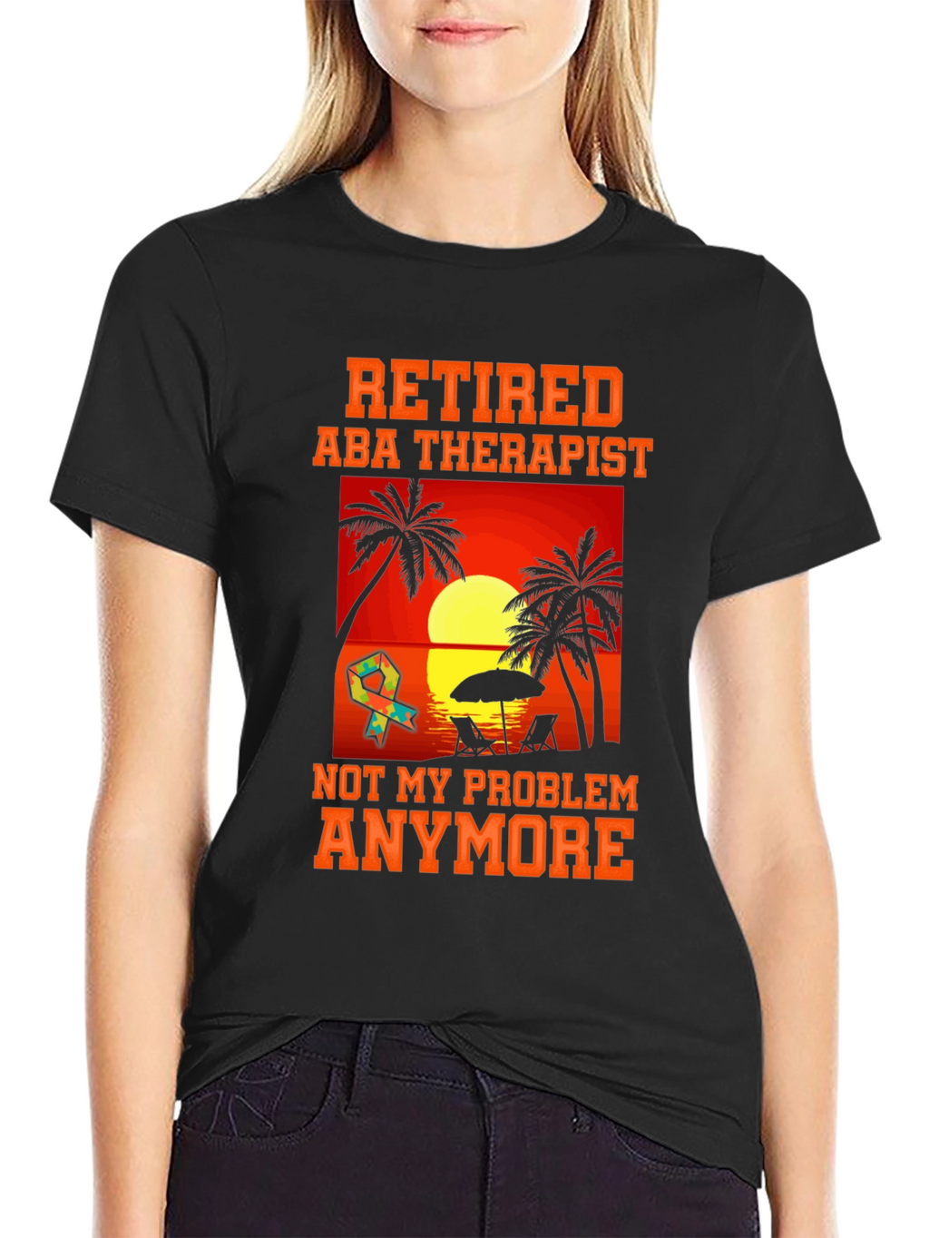 Retired ABA Therapist T-Shirt - Beach Design