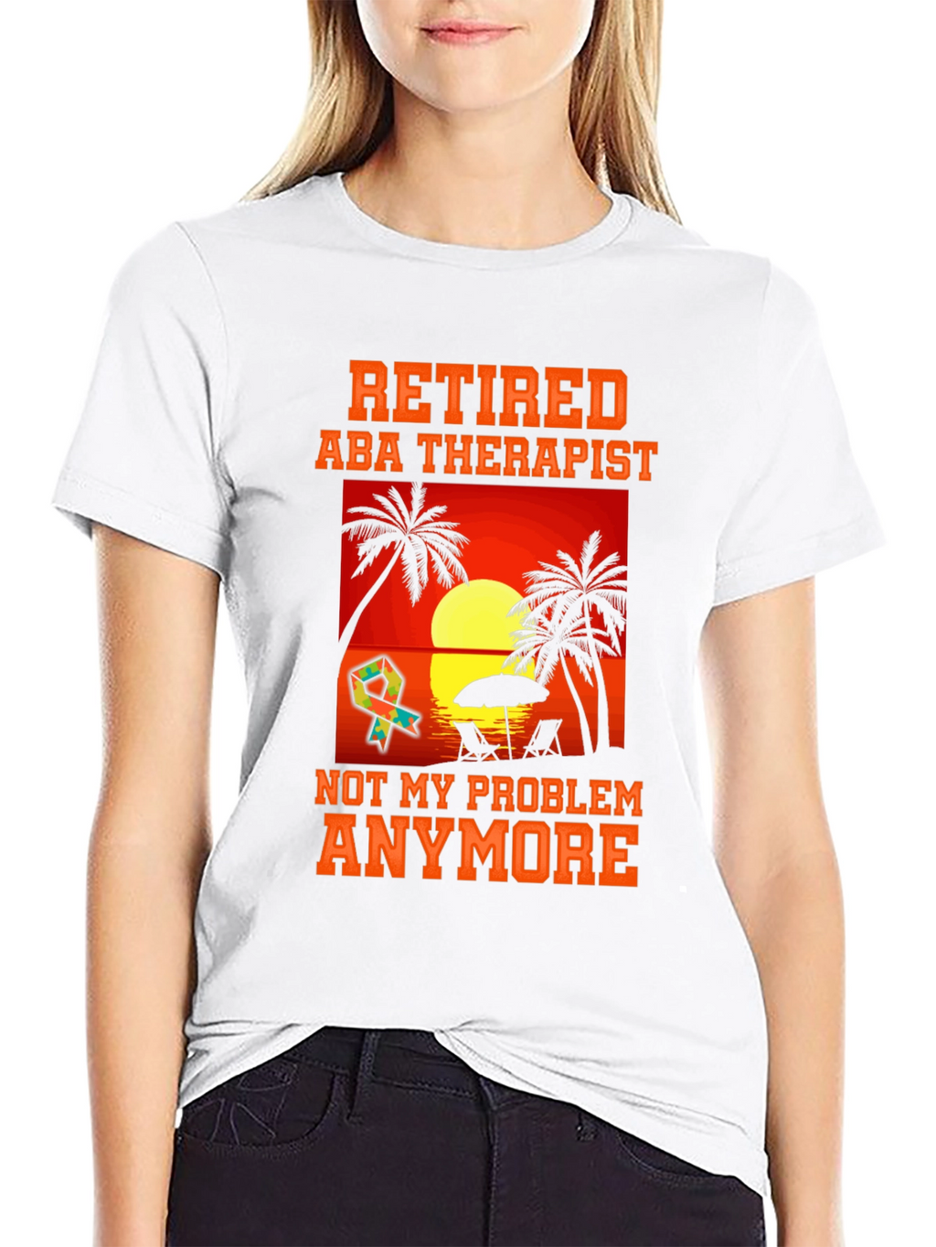 Retired ABA Therapist T-Shirt - Beach Design
