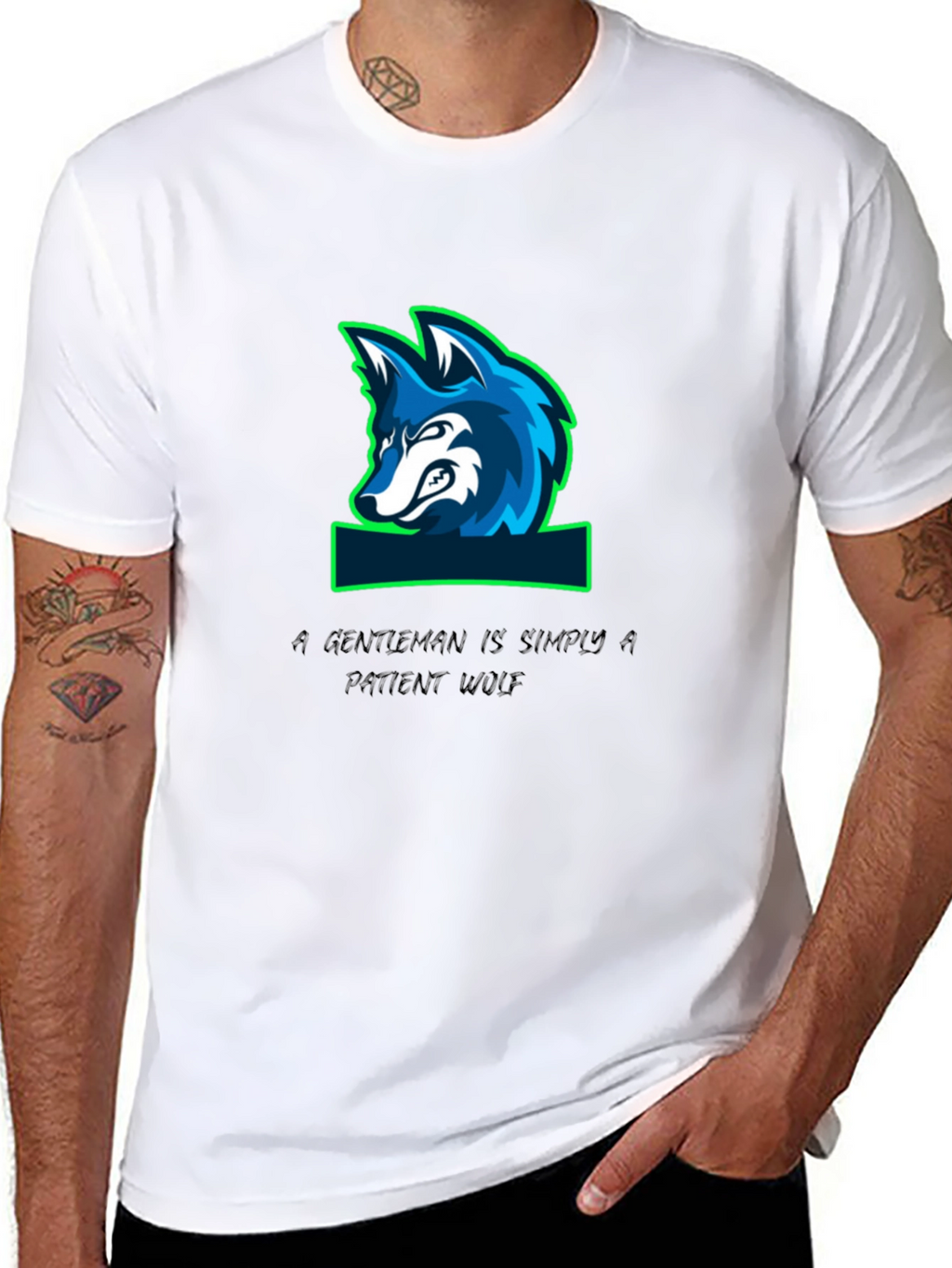 Gentleman Wolf Graphic T-Shirt - Premium Quality