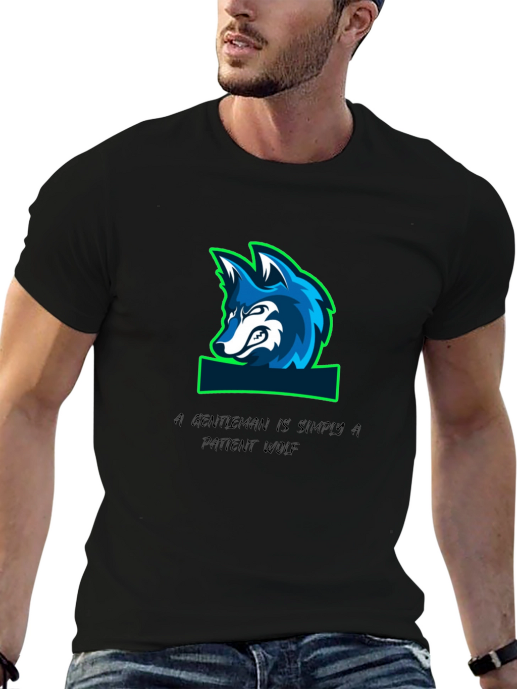 Gentleman Wolf Graphic T-Shirt - Premium Quality