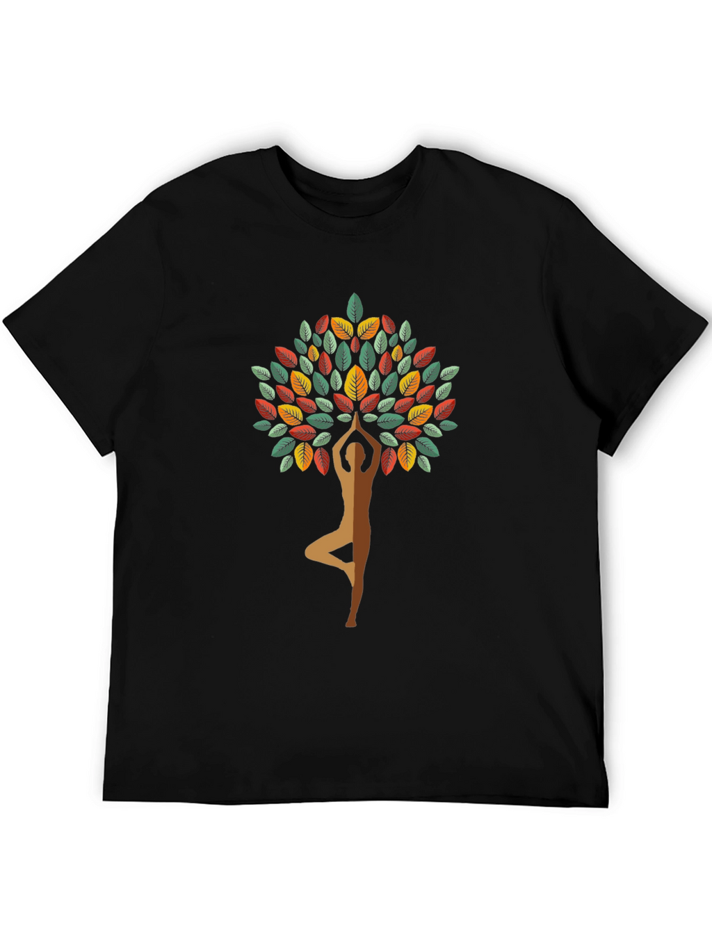 Yoga Tree Graphic Tee - Black Cotton Blend