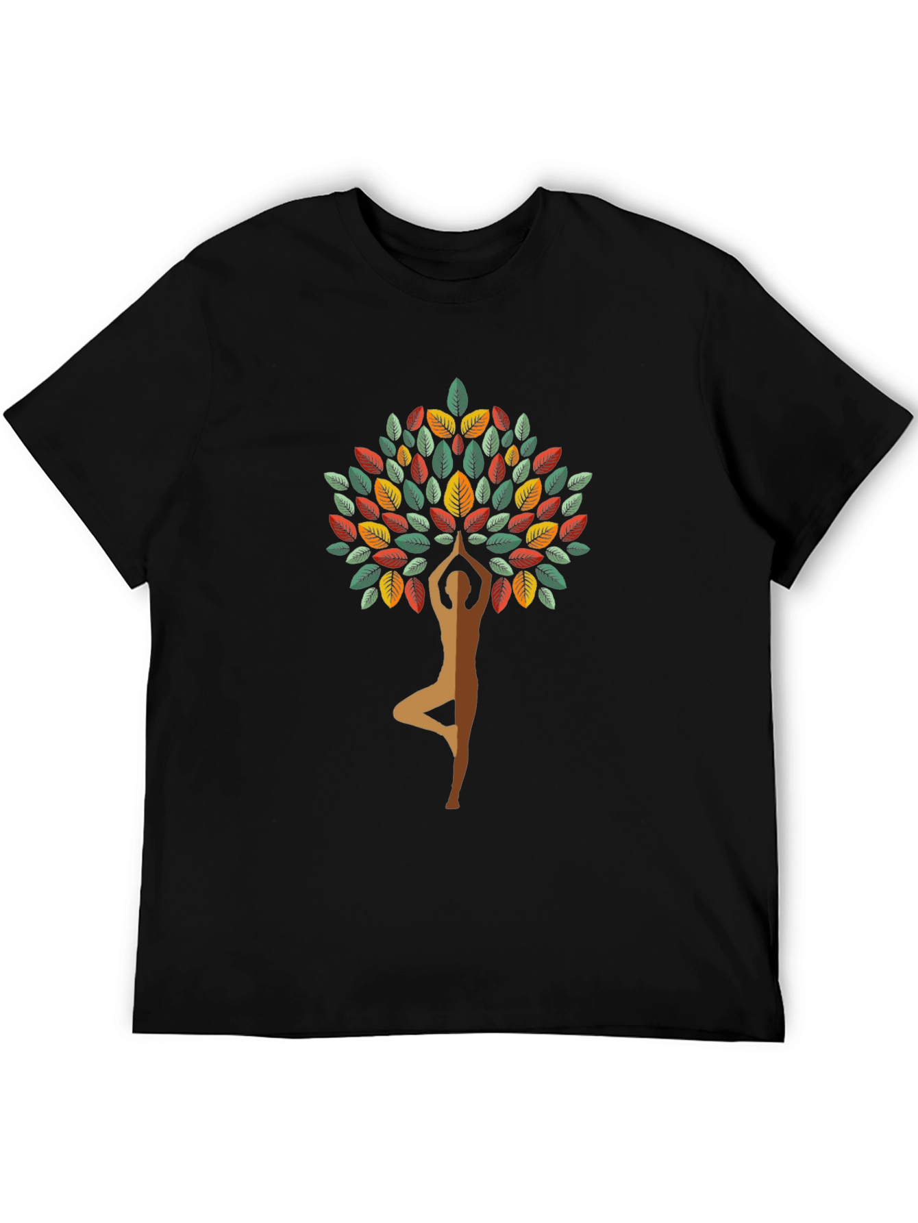 Yoga Tree Graphic Tee - Black Cotton Blend