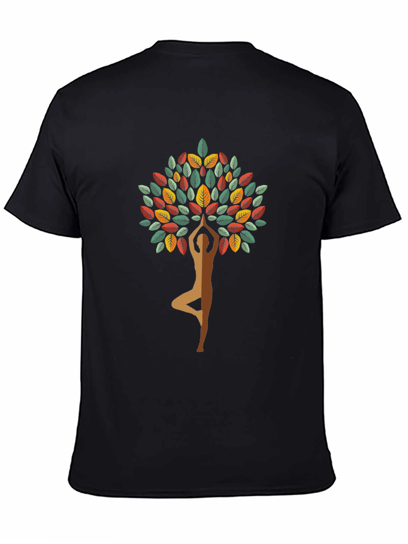 Yoga Tree Graphic Tee - Black Cotton Blend