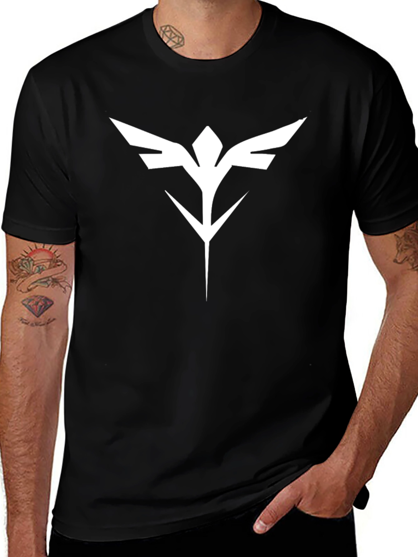 Black Tee with White Emblem