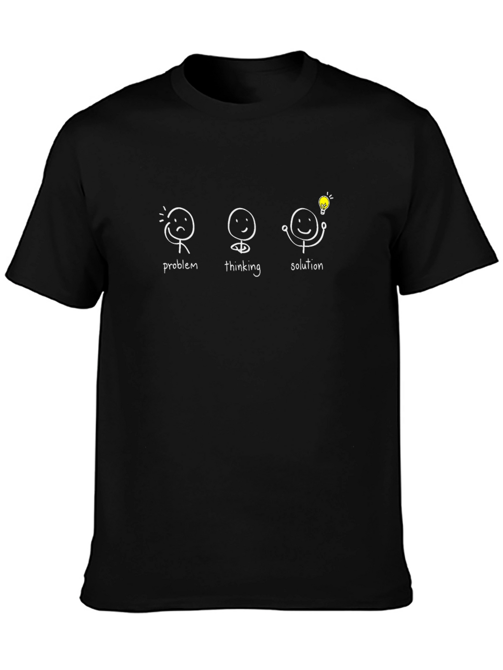 Problem Thinking Solution Black Graphic T-Shirt