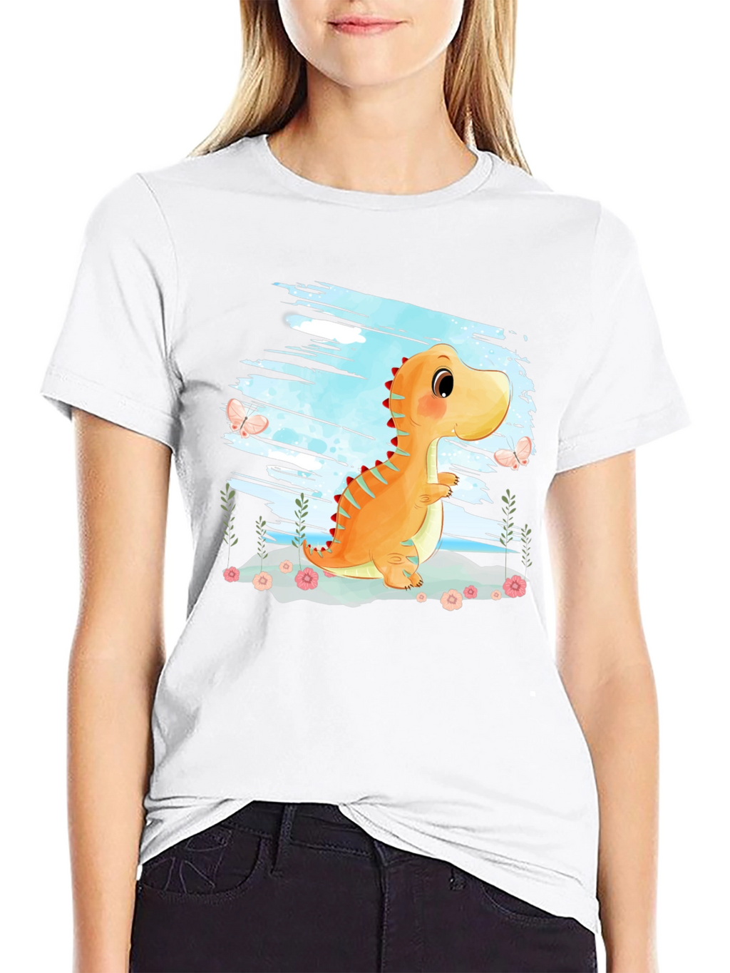 Cute Dinosaur Graphic T-Shirt
