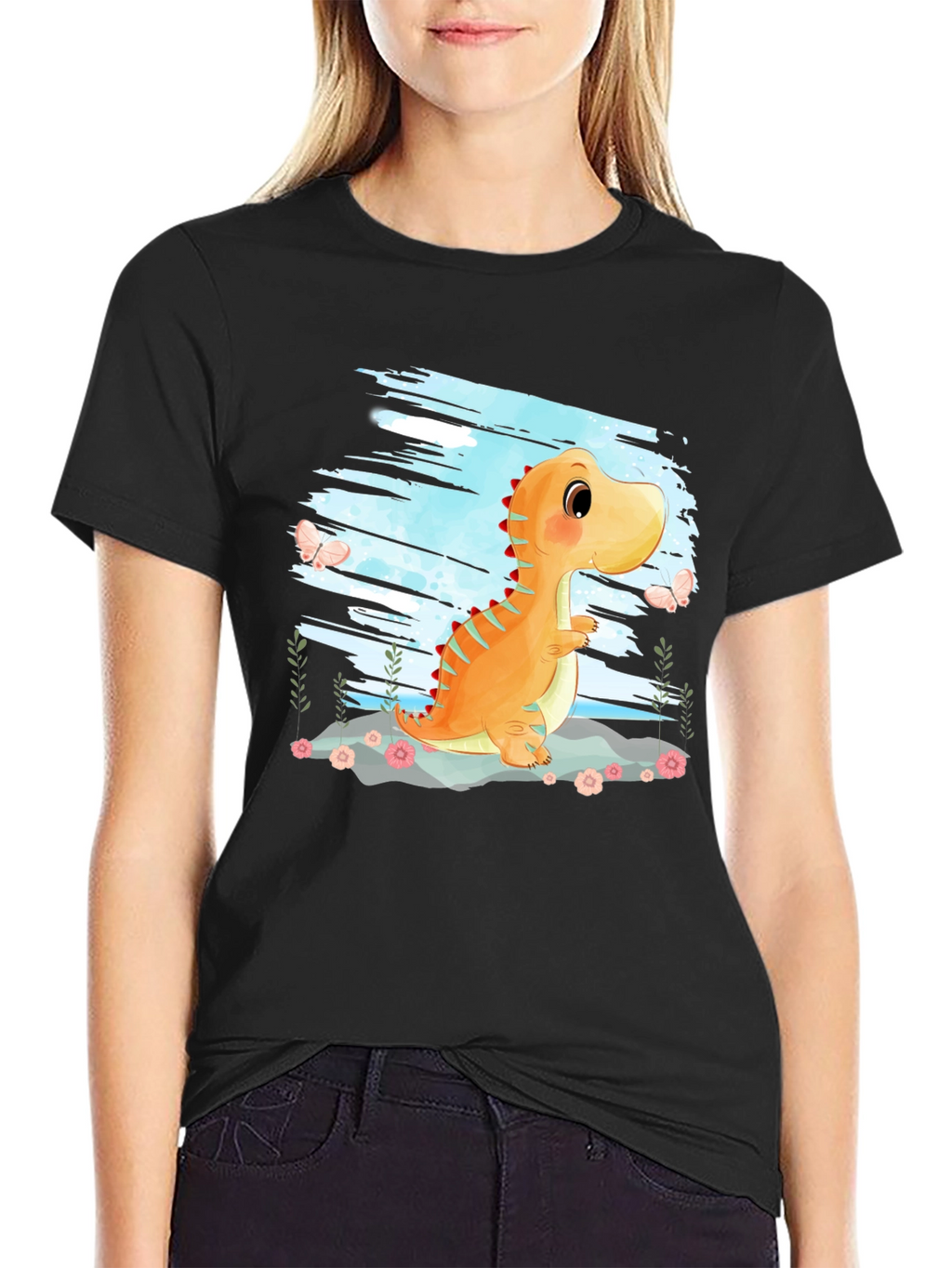 Cute Dinosaur Graphic T-Shirt