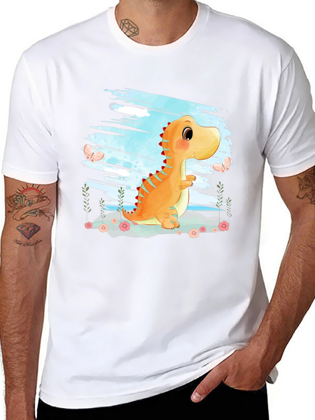 Cute Dinosaur Graphic T-Shirt