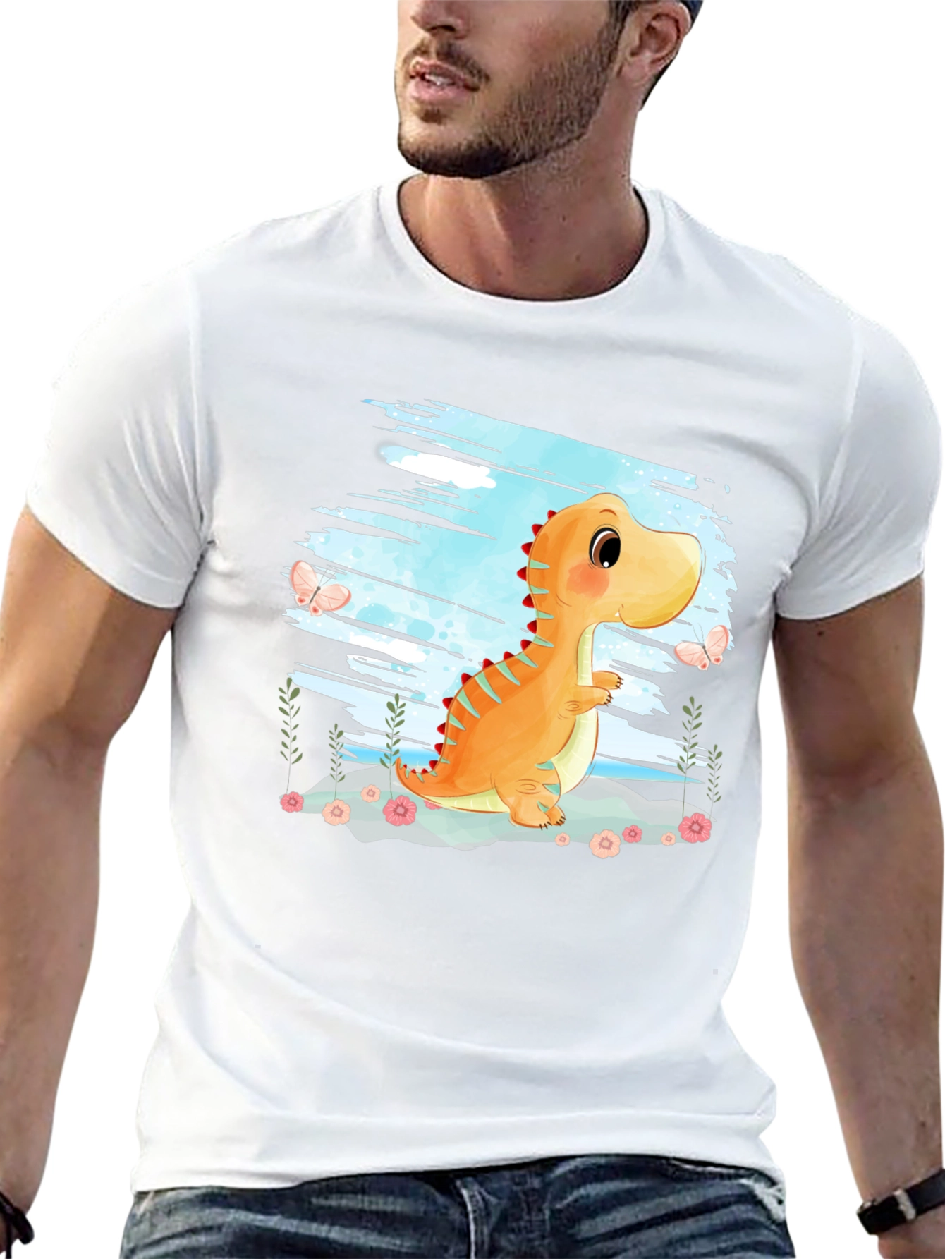 Cute Dinosaur Graphic T-Shirt