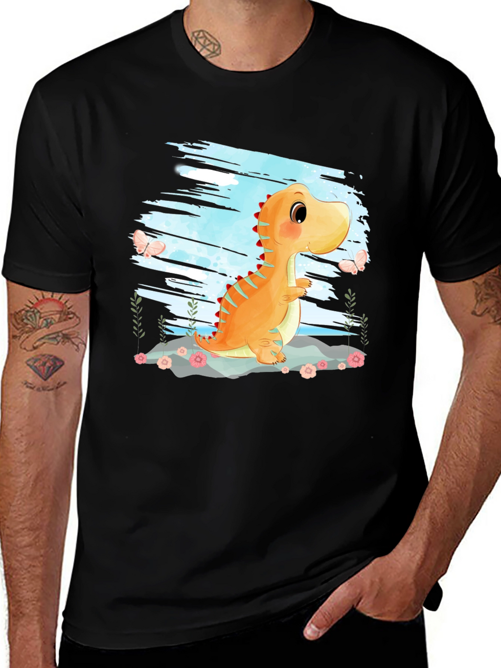 Cute Dinosaur Graphic T-Shirt