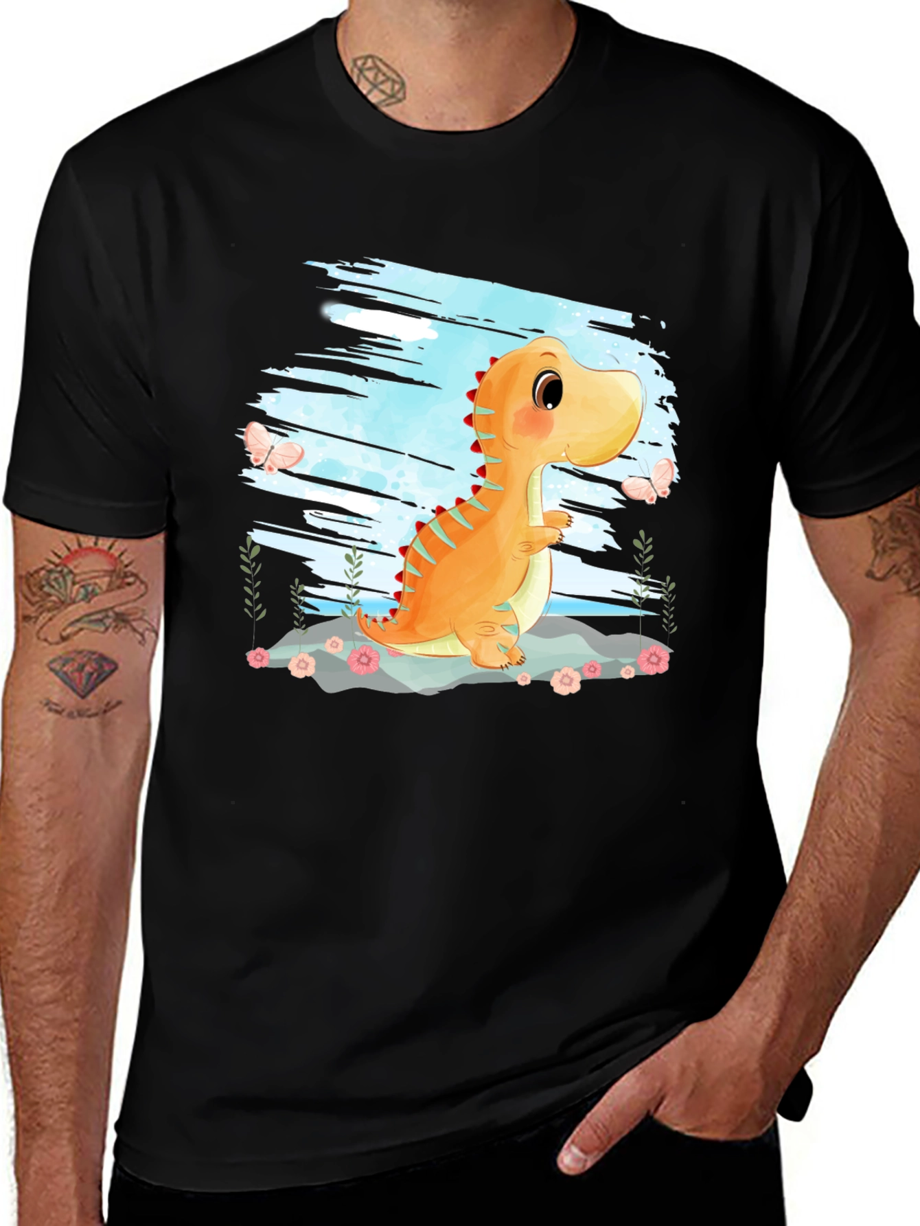 Cute Dinosaur Graphic T-Shirt
