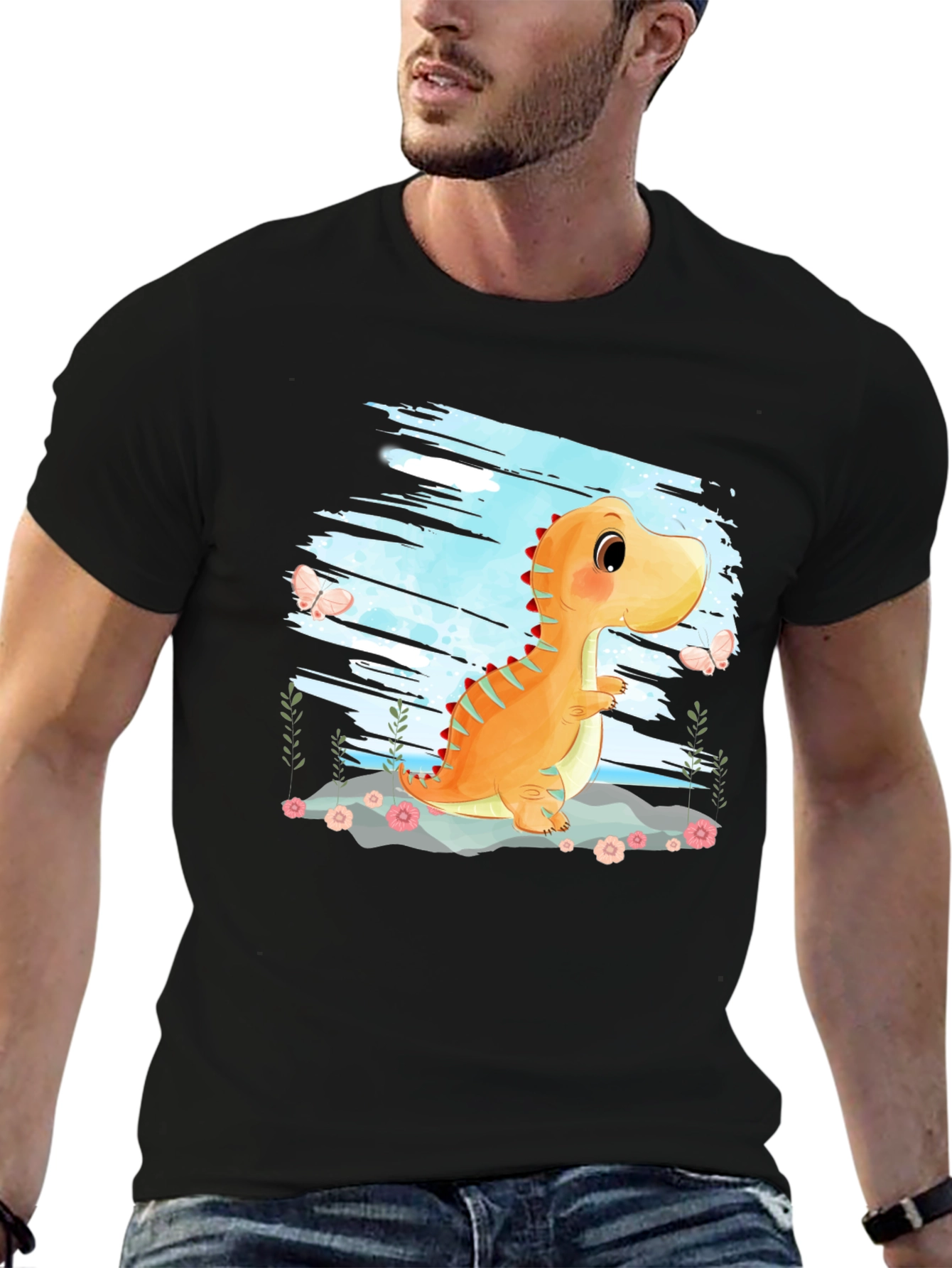 Cute Dinosaur Graphic T-Shirt