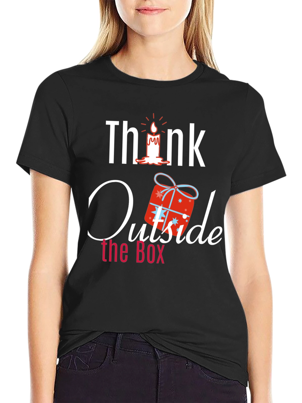 Think Outside the Box Novelty Graphic T-Shirt
