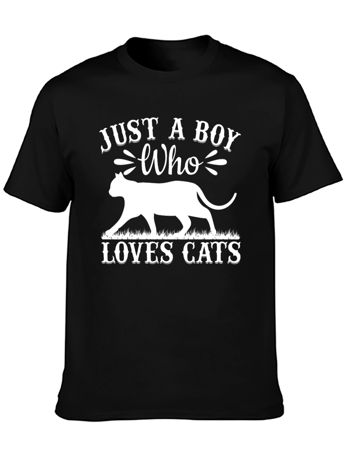 Just A Boy Who Loves Cats Graphic T-Shirt