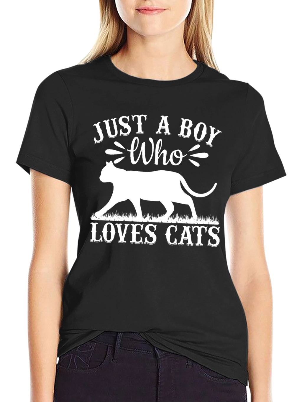 Just A Boy Who Loves Cats Graphic T-Shirt