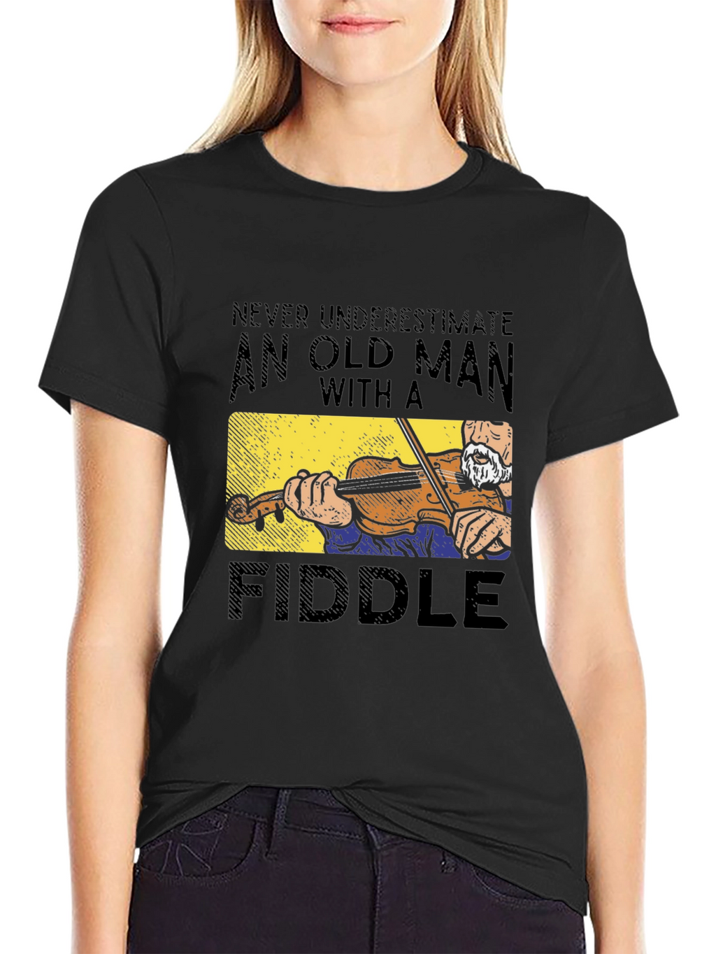 Old Man Fiddle T-Shirt - Musician Gift