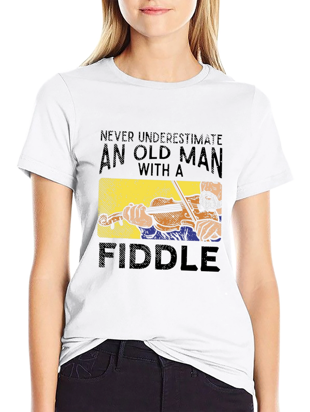 Old Man Fiddle T-Shirt - Musician Gift