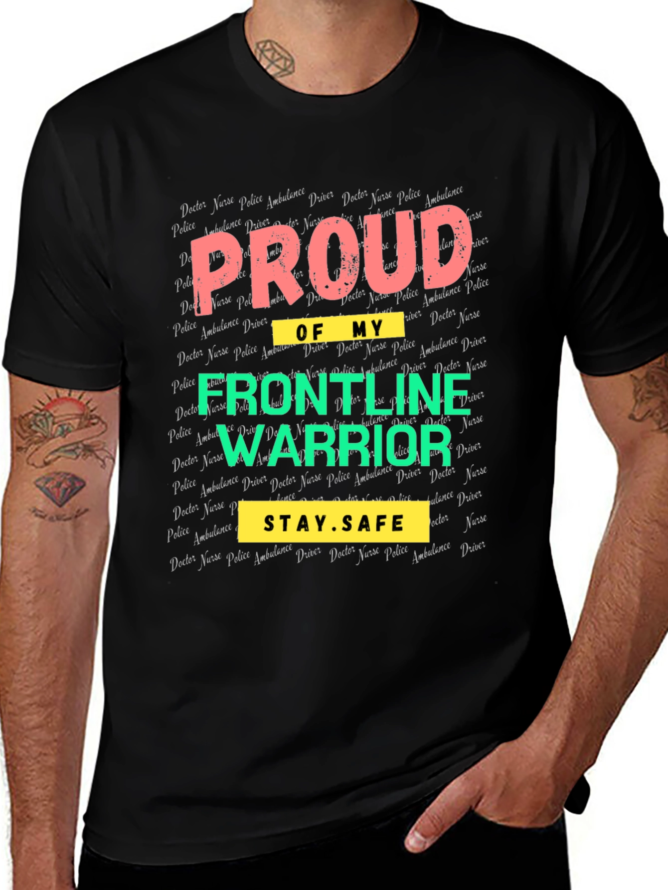 Proud Frontline Warrior Graphic T-Shirt