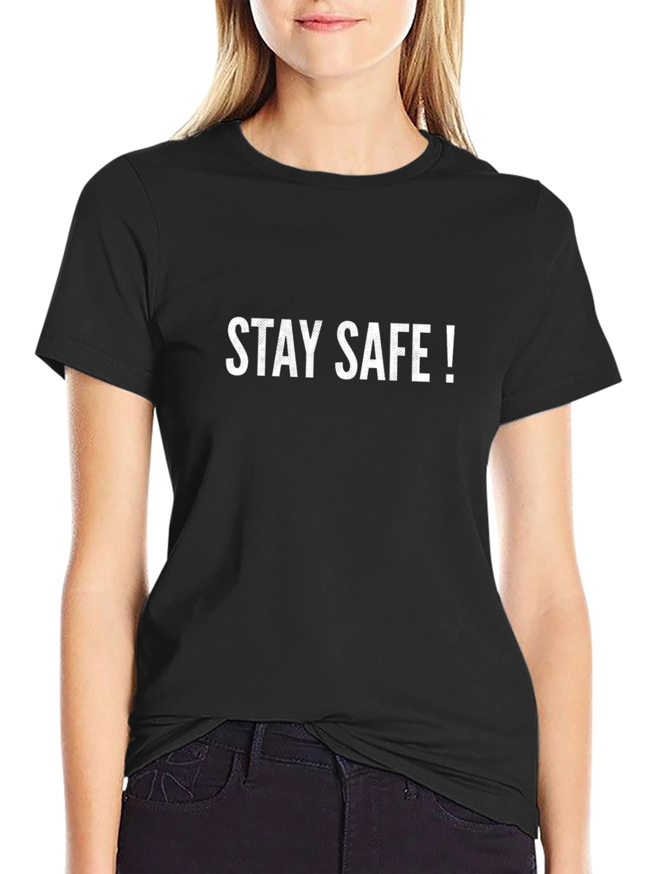 Stay Safe Black Graphic Tee - Mens