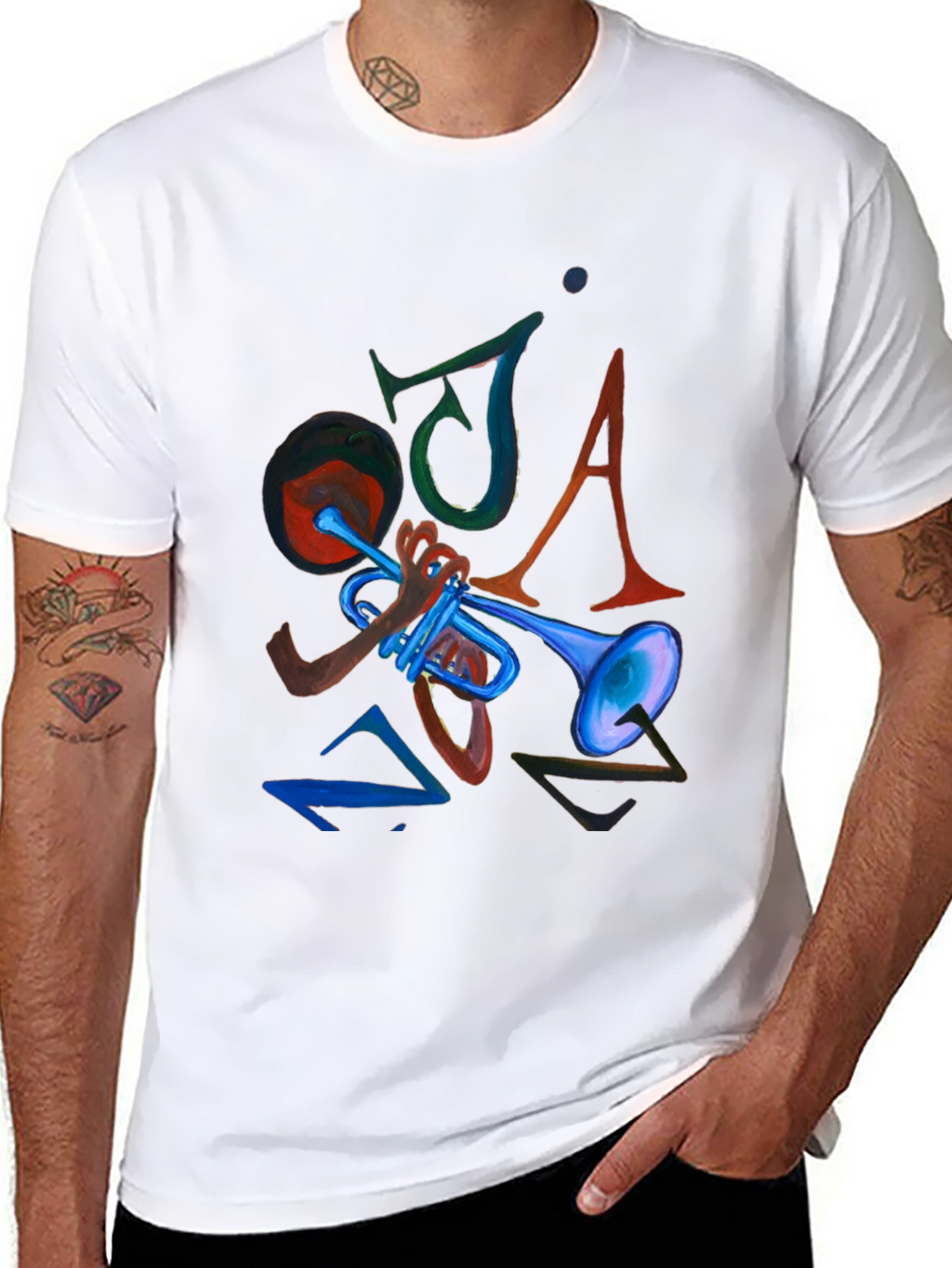JAZZ Graphic Print Black Tee